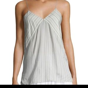 Vince silk striped tank top with adjustable straps
